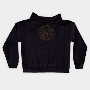 Gold Spiders web Kids Hoodie